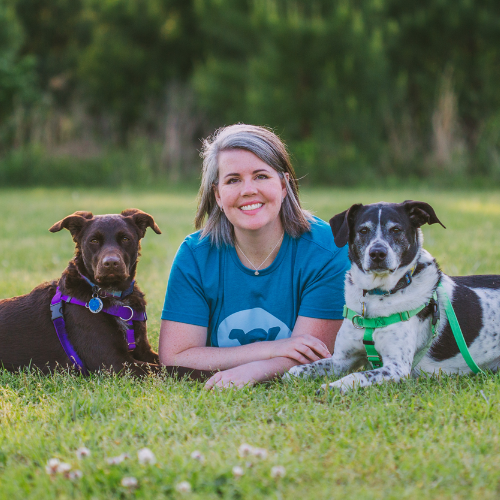 Eryn Rolison with her dogs Allie and Hossa